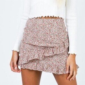 Princess Polly Floral Ruffled Mini Skirt SZ 10